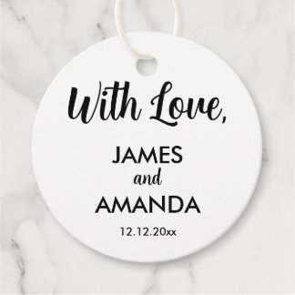 Chic Romantic Wedding "with Love" Bedankjes Labels