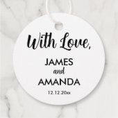 Chic Romantic Wedding "with Love" Bedankjes Labels (Achterkant)