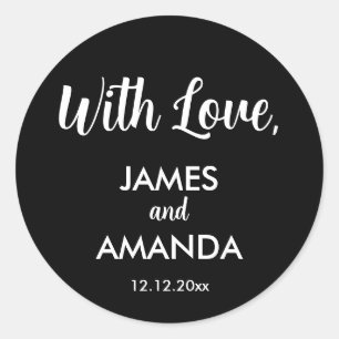 Chic Romantic Wedding "with Love" Favor Label