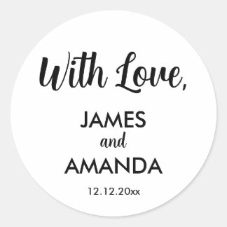 Chic Romantic Wedding "with Love" Favor Label