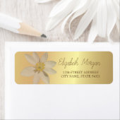 Chic Romantic White Daisy Gold Address Label (Insitu)