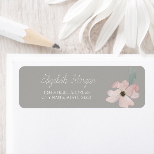 Chic Romantique Étiquette de adresse d'aquarelle (En situation)