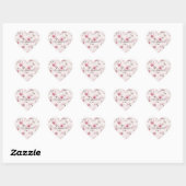 Chic Romantisch Roze Bloemen Hart Sticker (Vel)