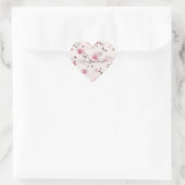 Chic Romantisch Roze Bloemen Hart Sticker (Tas)