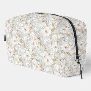 Chic Romantisch Wit Bloemen Blauwe Vlinders Toilettasje