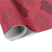 Chic rood abstract geometrisch patroon cadeaupapier (Rol Hoek)