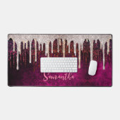 Chic roos blush brown glitter red drigrammen n bureaumat (Keyboard & Muis)