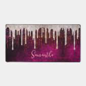 Chic roos blush brown glitter red drigrammen n bureaumat (Voorkant)