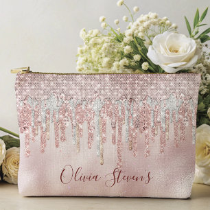 Chic roos blush Gold glitter druppelt monogram not Etui