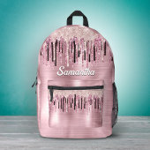 Chic roos blush roze druppelmonogram bedrukte rugzak