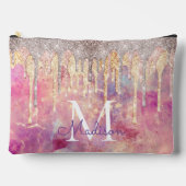 Chic roos blush roze glitter druppelt monogram etui (Voorkant)