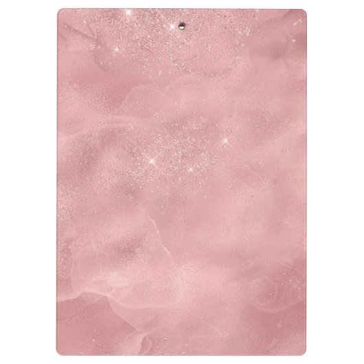 Chic roos blush Silver dripping monogram Klembord (Achterkant)