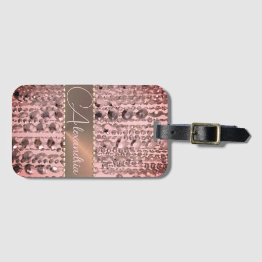 Chic Roos Blush Stringed Beads Bagagelabel (Voorkant (horizontaal))