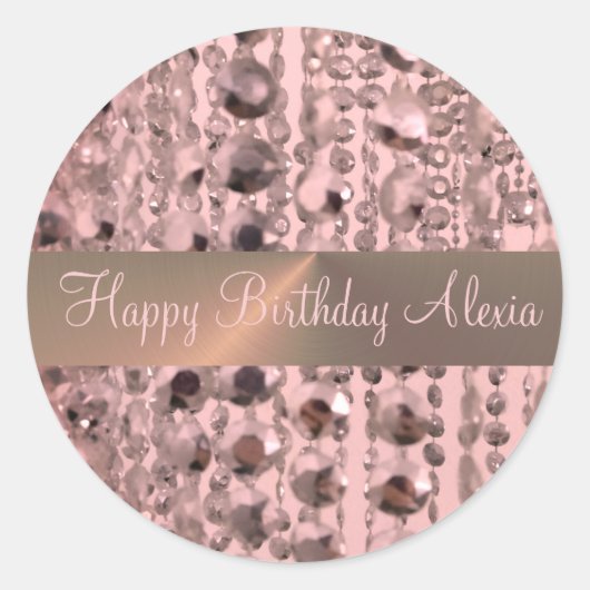 Chic Roos Blush Stringede kralen Ronde Sticker (Voorkant)