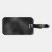 Chic roos blush zwart druppelmonogram bagagelabel (Achterkant horizontaal)