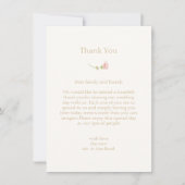Chic Roos Flat Wedding Bedankt Card (Voorkant)