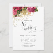  Chic Roos Gold & Blush Weddenschap Kaart (Voorkant)