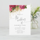  Chic Roos Gold & Blush Weddenschap Kaart (Staand voorkant)