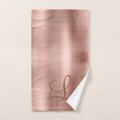Chic Roos Gold Brushed Metal Monogram Initiaal Bad Handdoek (Handdoek)