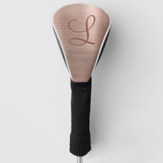Chic Roos Gold Brushed Metal Monogram Initiaal Golfheadcover