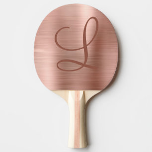 Chic Roos Gold Brushed Metal Monogram Initiaal Tafeltennisbatje
