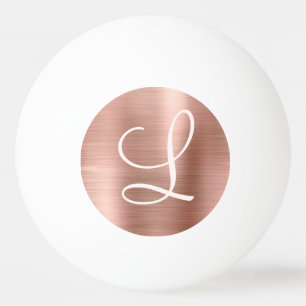Chic Roos Gold Brushed Metal Pink Monogram Pingpongballen