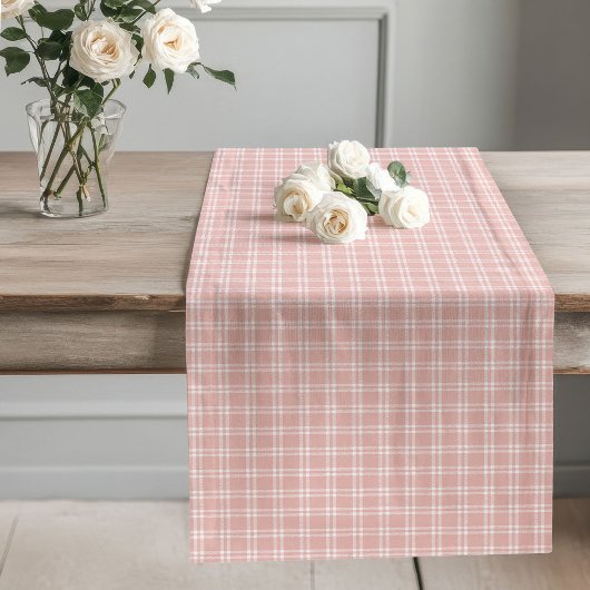 Chic Roos Gold Check Table Runner voor Dining Lange Tafelloper