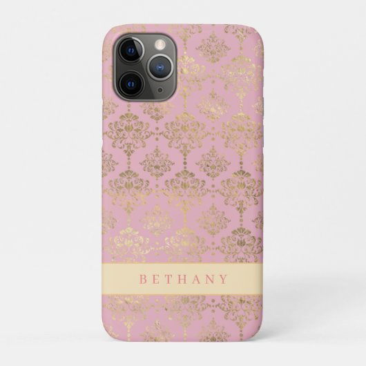 Chic Roos Gold Damask Case-Mate iPhone Case (Achterkant)