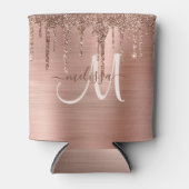 Chic Roos Gold Driving Glitter Metal Monogram Blikjeskoeler (Voorkant)