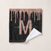 Chic Roos Gold Driving Glitter Monogram Naam Bad Handdoek (Wasdoekje)