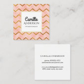 Chic Roos Gold en Chevron Stripes Visitekaartje (Voorkant / Achterkant)