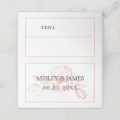 Chic Roos Gold Floral omlijnd marinesblauwe bruilo (Buitenkant ongevouwen)