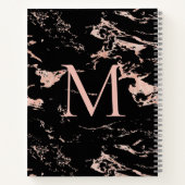 Chic Roos Gold Foil Black Marble Monogram Notitieboek (Achterkant)