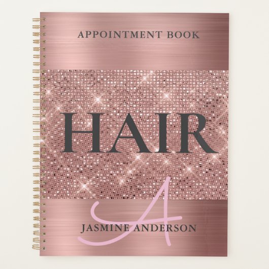 Chic Roos Gold Foil Hair Appointbook Planner (Voorkant)