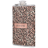 Chic Roos Gold Foil Leopard Print Speciaal Heupfles (Links)