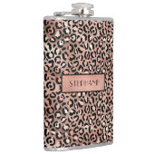 Chic Roos Gold Foil Leopard Print Speciaal Heupfles (Rechts)