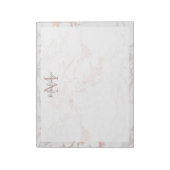 Chic Roos Gold Foil marble Monogram Notitieblok (Gedraaid)