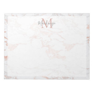 Chic Roos Gold Foil marble Monogram Notitieblok