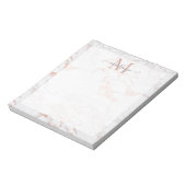 Chic Roos Gold Foil marble Monogram Notitieblok (Gedraaid)