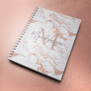 Chic Roos Gold Foil marble Monogram Notitieboek