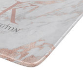 Chic Roos Gold Foil marble Monogram Snijplank (Hoek)