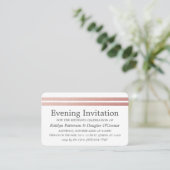 Chic Roos Gold Foil Stripes Evening Event Ticket (Staand voorkant)