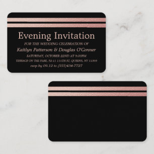Chic Roos Gold Foil Stripes Evening Event Ticket