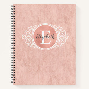 Chic Roos Gold Folie Monogram Naam Spiral Notitieb Notitieboek