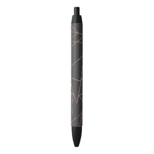 Chic Roos Gold Geometric Outline op zwarte houtsko Inkt Pen