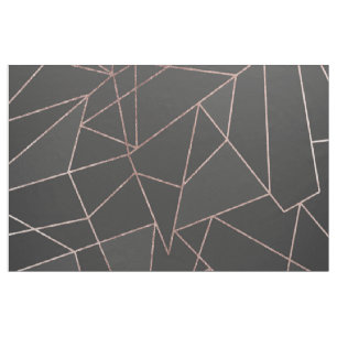 Chic Roos Gold Geometric Outline op zwarte houtsko Stof