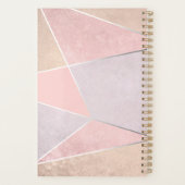 Chic Roos Gold Geometric Trendy Modern Pink Silver Planner (Achterkant)