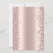 Chic Roos Gold Glitter Dust Crown Quinceañera Kaart (Achterkant)