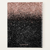 Chic Roos Gold Glitter Monogram Name 2022 Planner (Achterkant)