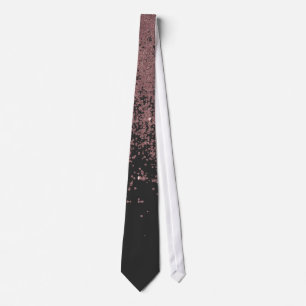 Chic Roos Gold Glitter Ombre Black Stropdas